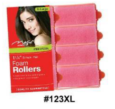 "Magic Collection Foam Rollers, X-Large Size, Pink, 1 1/4 Inch, 8 Pack"
