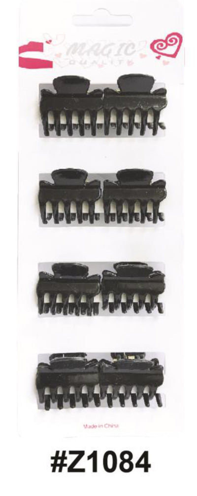 Magic Collection, Hair Claw Clips 12 Pcs Pack, #Z1084, Black