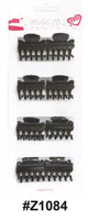 Magic Collection, Hair Claw Clips 12 Pcs Pack, #Z1084, Black