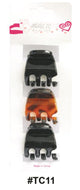 Magic Collection, Hair Claw Clips 3 Pcs Pack, #TC11, Black and Tortoiseshell