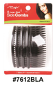 Magic Collection, Large Black Side Combs 4-Pack, #7612BLA