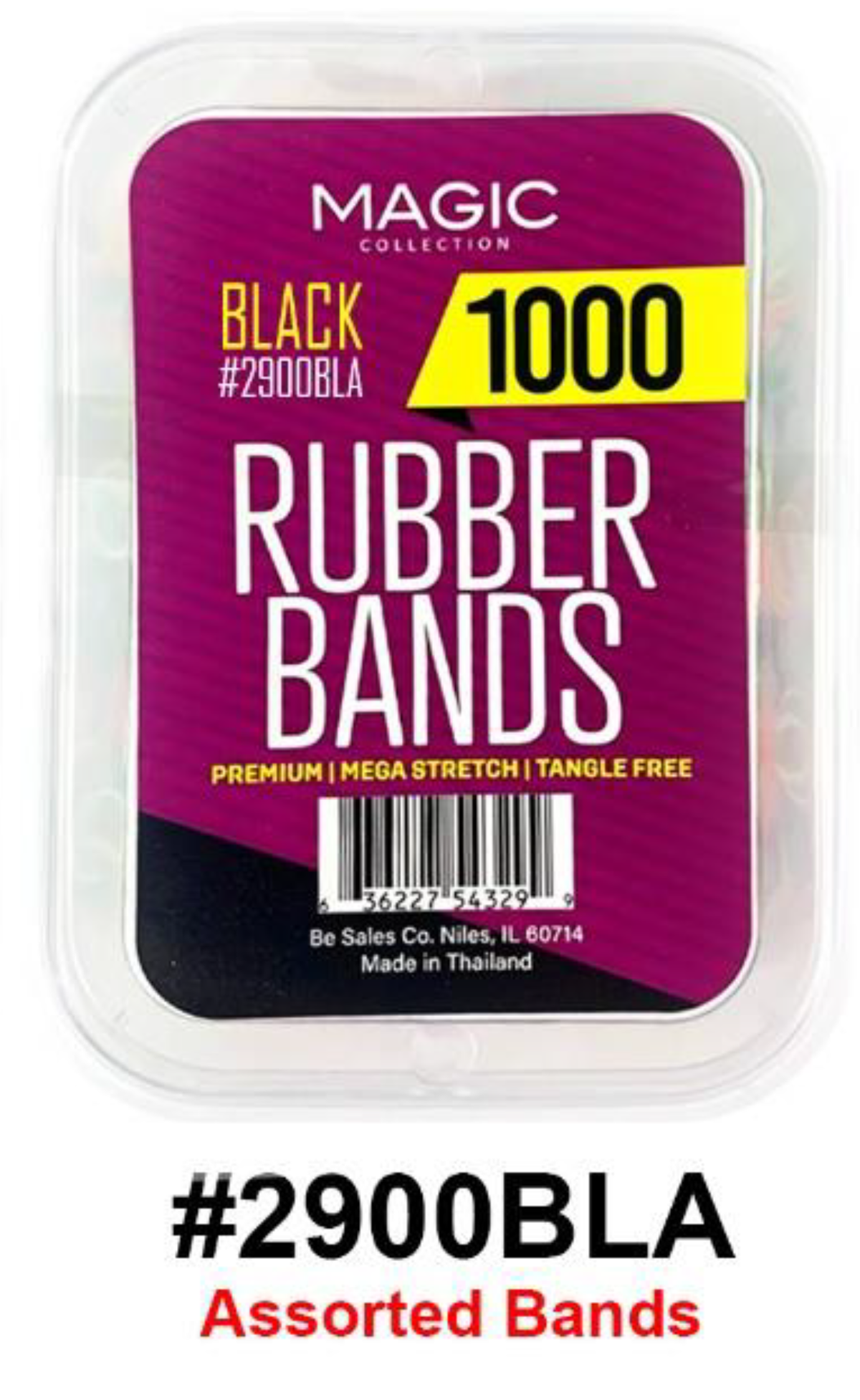 Magic Collection, Premium Rubber Bands, #2700, Black