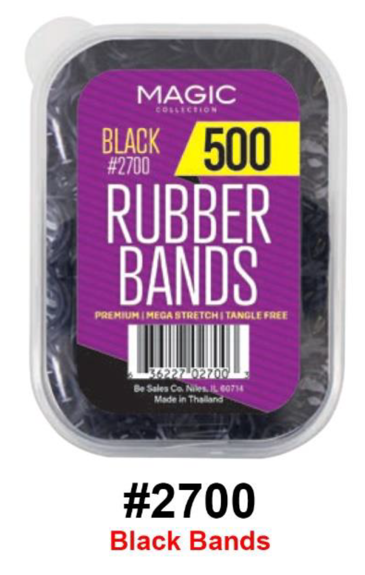 Magic Collection, Rubber Bands, #2700, Black