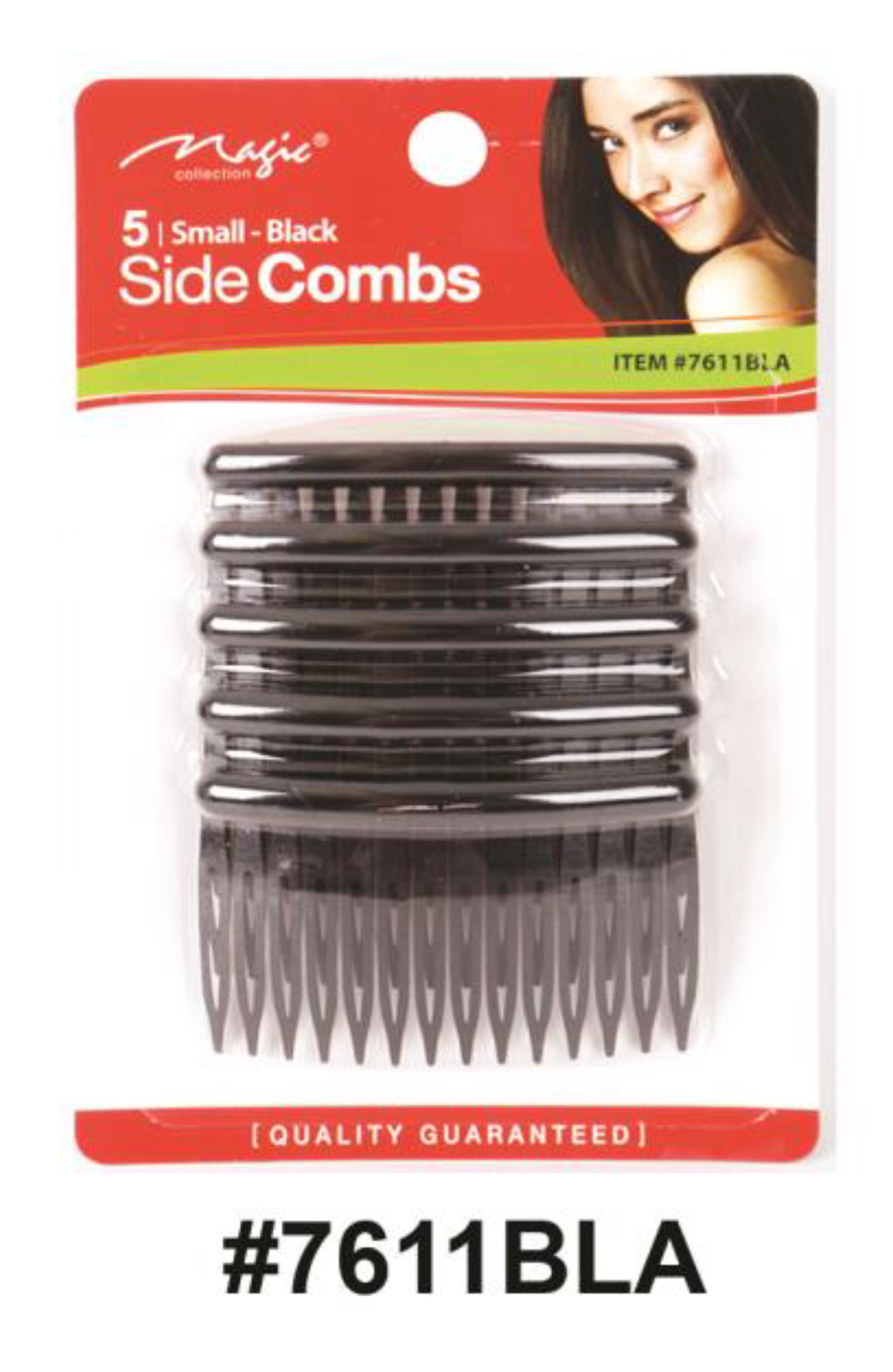 Magic Collection, Small Side Combs 5-Pack, #7611BLA, Black
