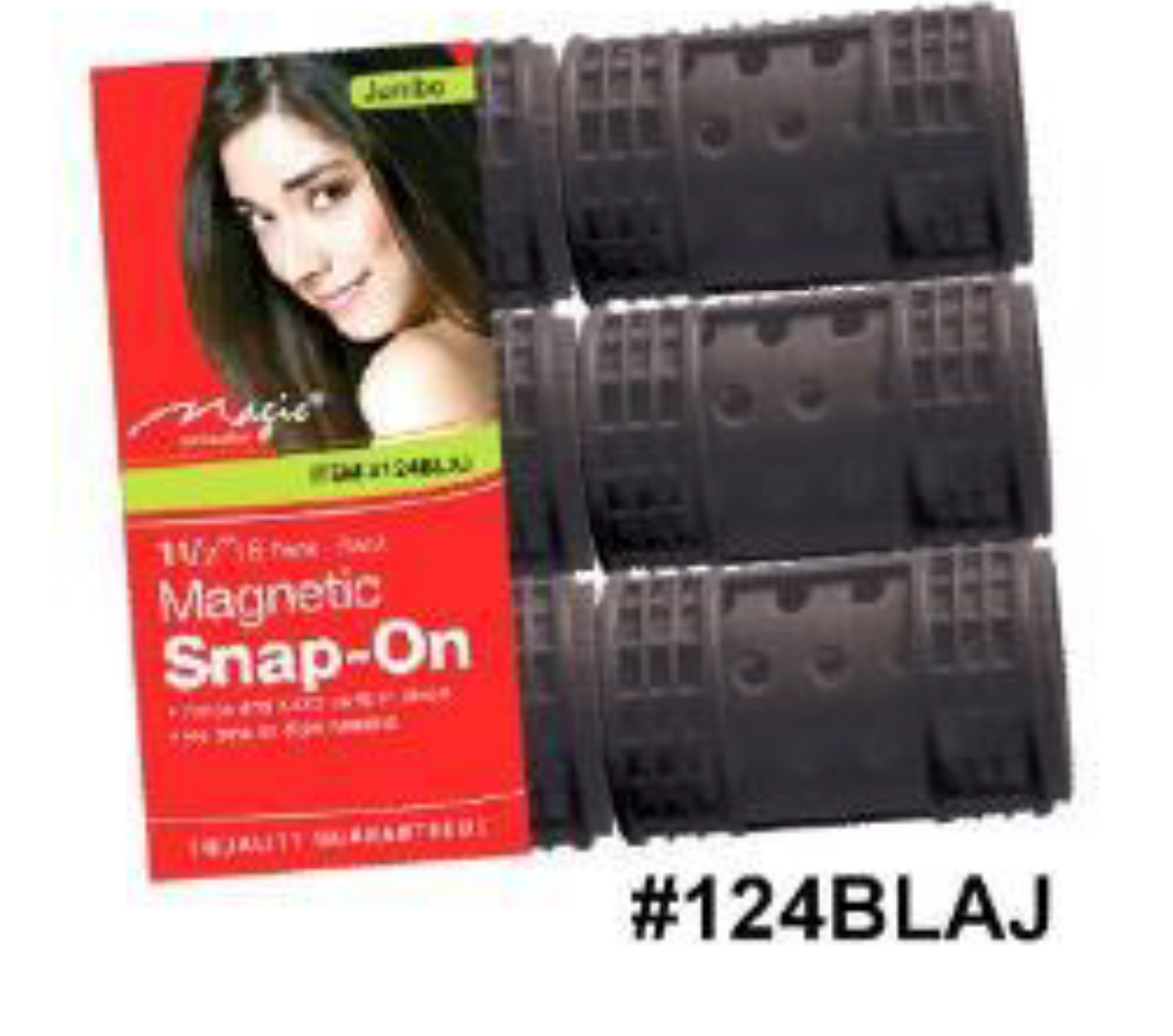 Magic Collection, Snap-Around Rollers, Medium, Black, #124