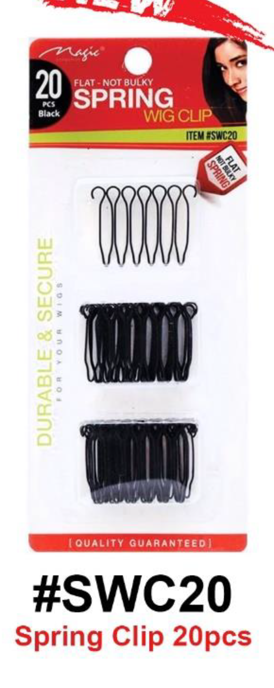 Magic Collection Spring Clip #SWC20, 20pcs, Black