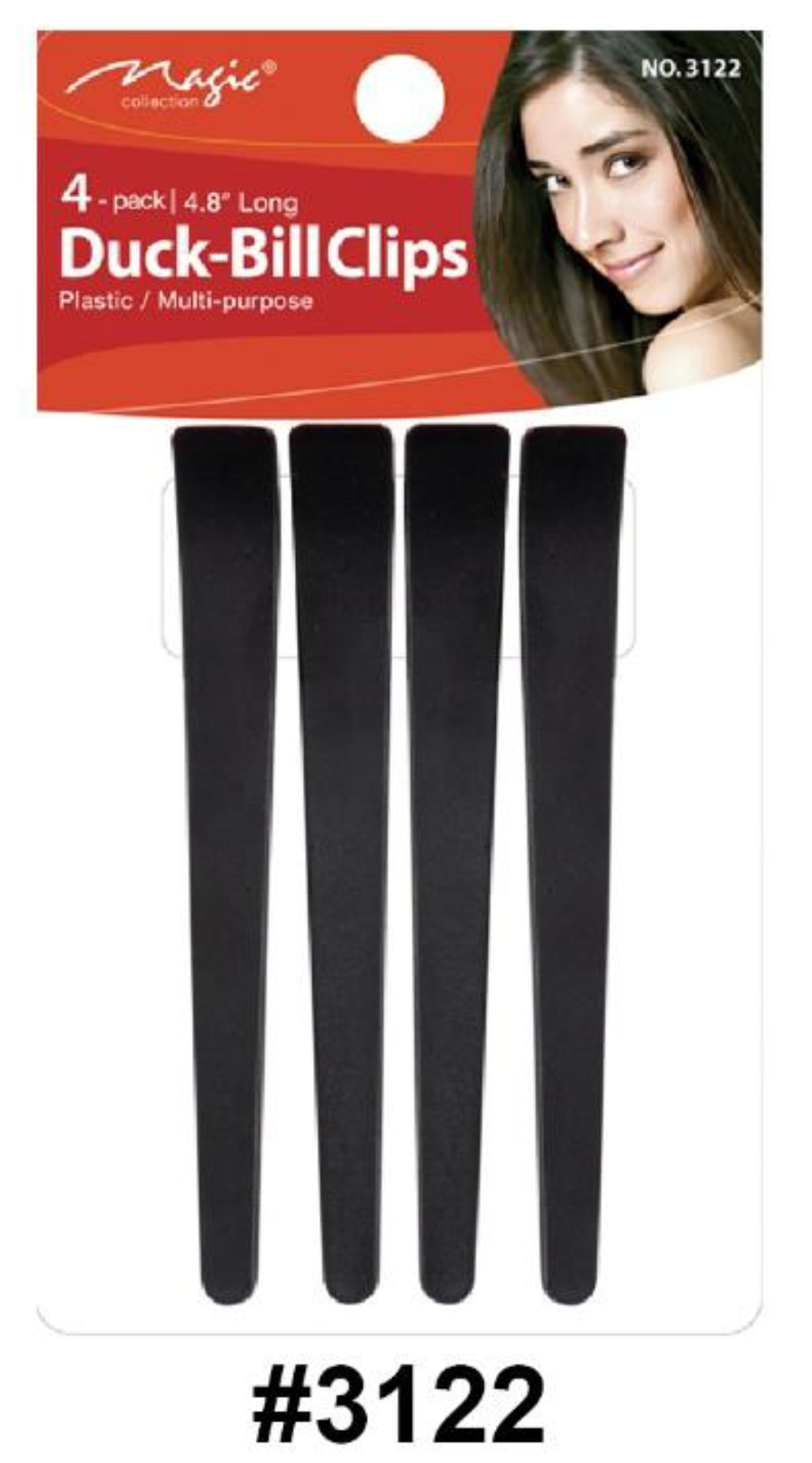 "Magic Duck-Bill Clips - 4-Pack, Plastic, 4.8-Inch Long (#3122)"