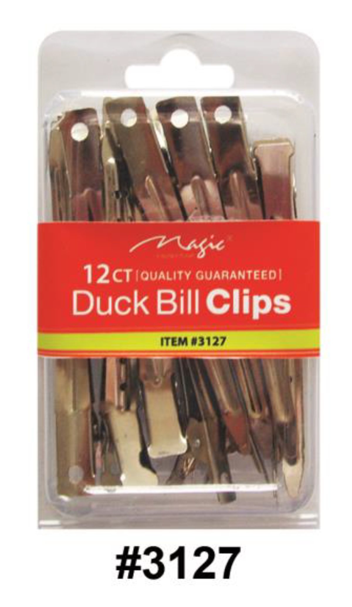 "Magic, Duck Bill Clips, #3127, 12 Ct - Professional Metal Hair Clips"