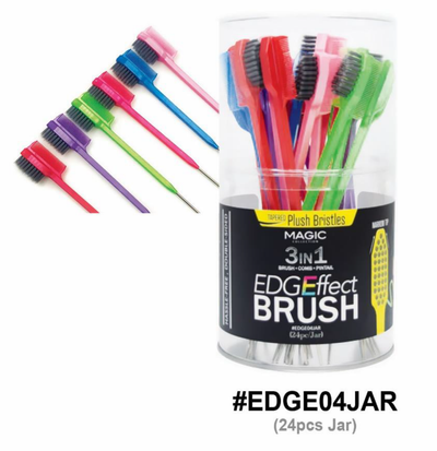Magic Edge Effect Brush 3-in-1, 24pcs Jar, Assorted Colors, #EDGE04JAR