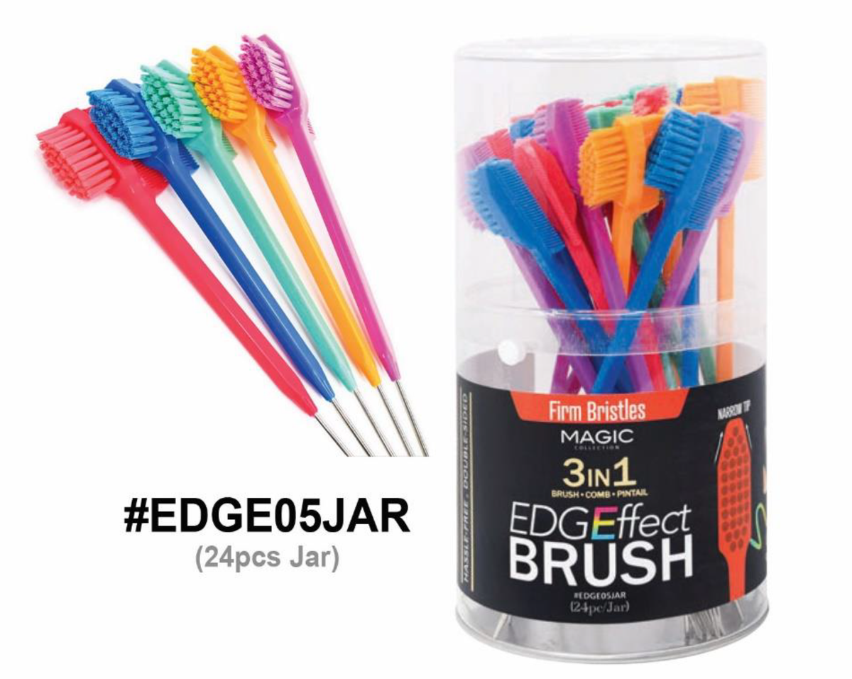 Magic Edge Effect Brush 3-in-1, Firm Bristles, Assorted Colors, #EDGE05JAR