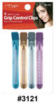Magic, Grip Control Clips, 4-Pack, 4" Long, Smooth Finished Metal, #3121