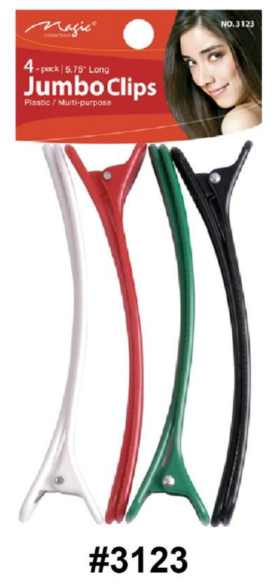 "Magic Jumbo Clips - 4-Pack, Plastic, 5.75-Inch Long (#3123)"