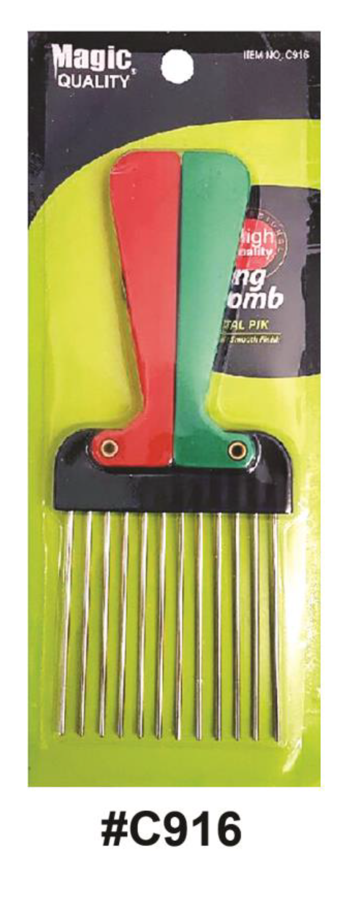 Magic Quality Styling Comb - Metal Pik (#C916) - Durable and Ergonomic Hair Styling Tool