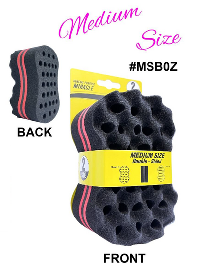 Miracle Medium Double-Sided Sponge Brush, #MSB0Z, Black