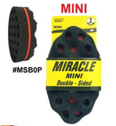 Miracle Mini Double-Sided Sponge Brush (Perforated), #MSB0P, Black