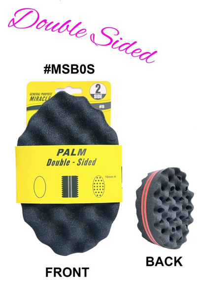 Miracle Palm Double-Sided Sponge Brush, #MSB0S, Black
