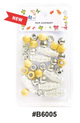 Murry Collection, Decorative Hair Beads, Silver & Wood Accents, #B6005