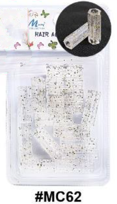 Murry Collection Glitter Gold Cylinder Hair Beads, #MC62.