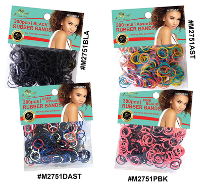 Murry Collection, Rubber Bands, 300pcs, Black (#M2751BLA)