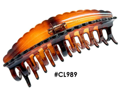 Murry Collection, Scalloped Hair Claw Clip, #CL989, Tortoiseshell