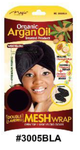 Organic Argan Oil Treated Double Layered Mesh Wrap - Wide Velcro - #3005BLA