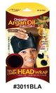 Organic Argan Oil Treated Flip Over Head Wrap - Black - #3011BLA