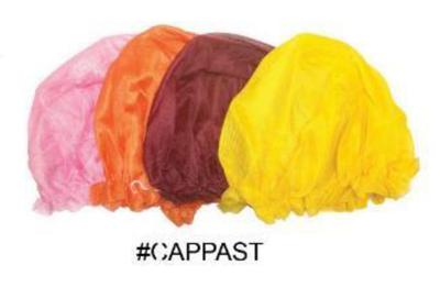 "Pastel Hair Net Caps in Assorted Colors (#CAPPAST) - Pink, Orange, Maroon, Yellow - Lightweight Mesh Caps with Elastic Bands."