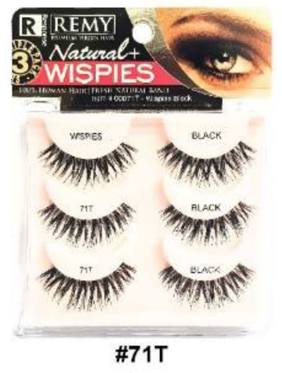 R Remy Natural+ Lashes - #71T Black
Triple Wispy Layers for a Fluttery Finish