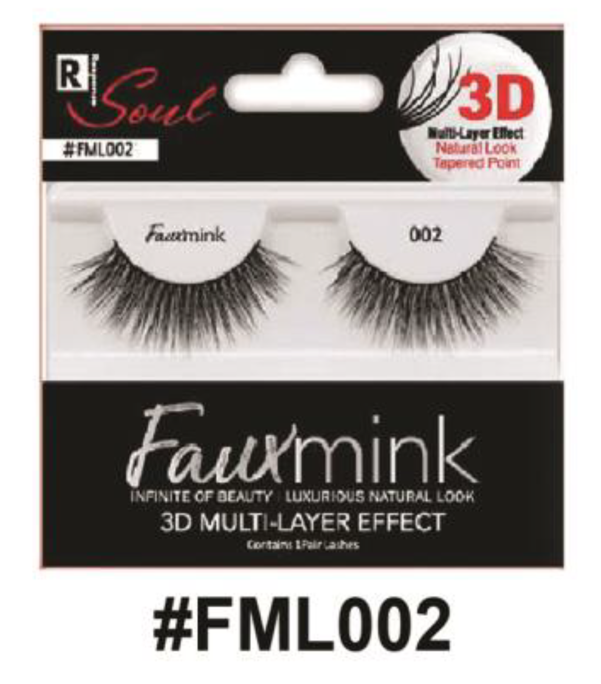 R Soul Faux Mink Lashes - #FML002
3D Multi-Layer Effect for a Luxurious Natural Look