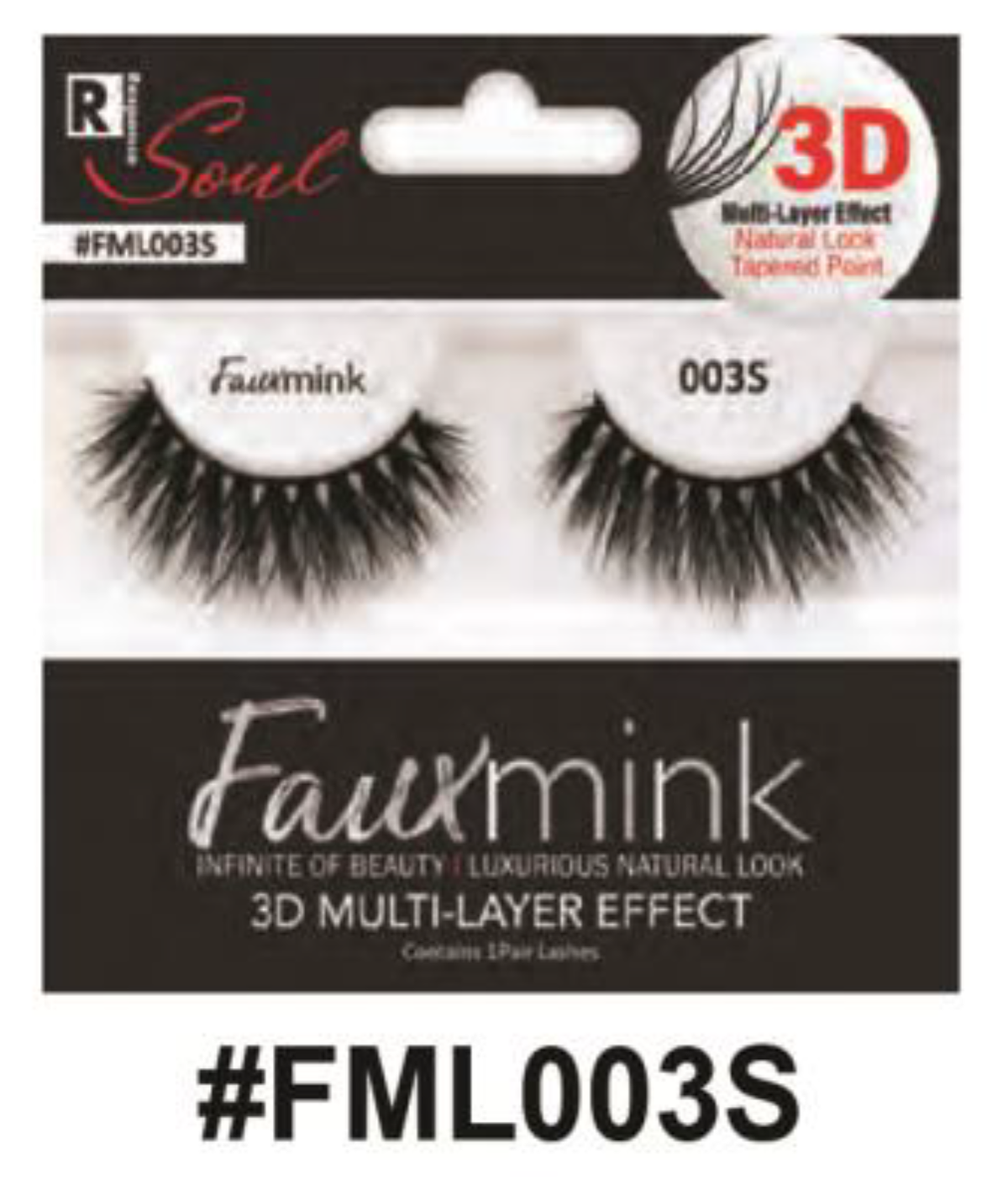 R Soul Faux Mink Lashes - #FML003S
3D Multi-Layer Effect for a Sophisticated Statement