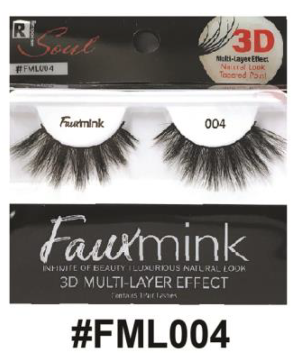 R Soul Faux Mink Lashes - #FML004
3D Multi-Layer Effect for Bold Glamour