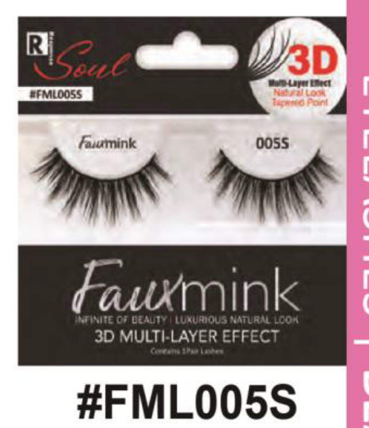 R Soul Faux Mink Lashes - #FML005S
3D Multi-Layer Effect for Natural Glam