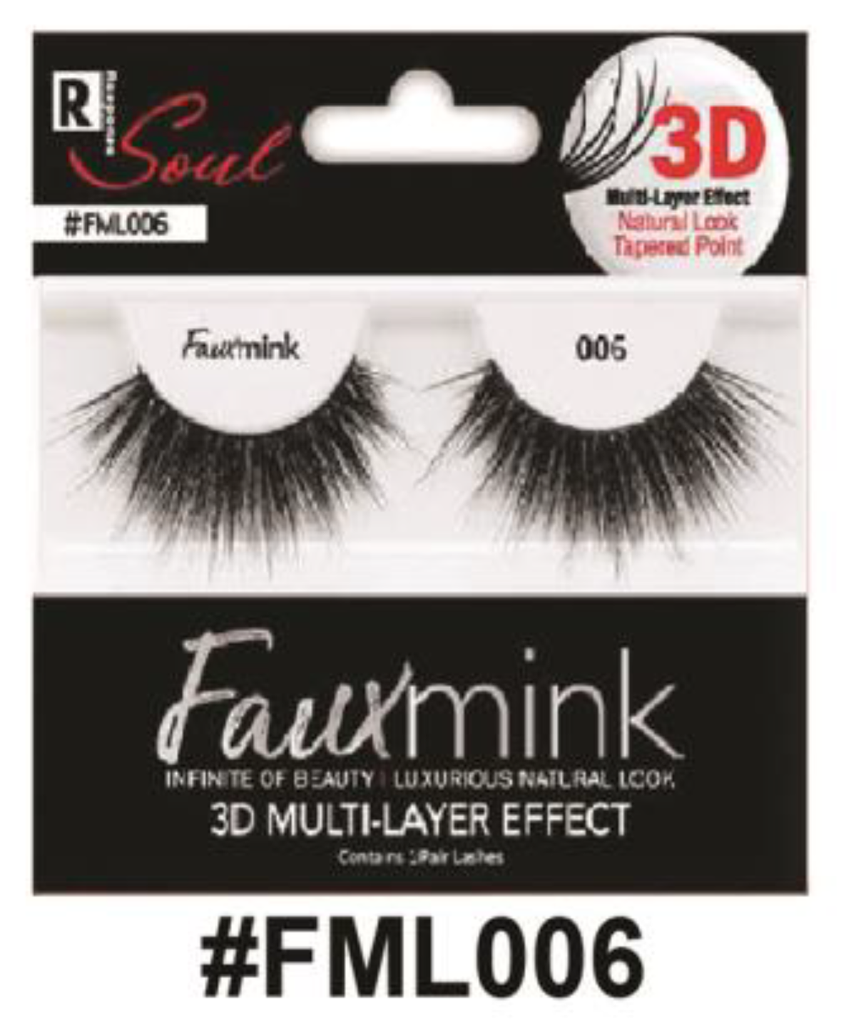 R Soul Faux Mink Lashes - #FML006, Luxurious 3D Multi-Layer Effect