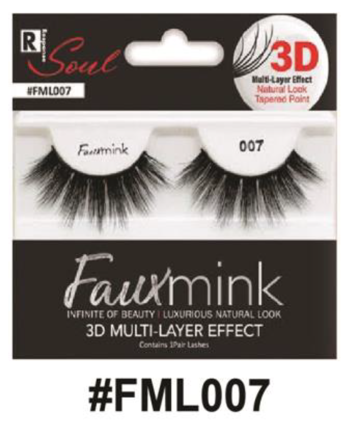 R Soul Faux Mink Lashes - #FML007, Luxurious 3D Multi-Layer Effect