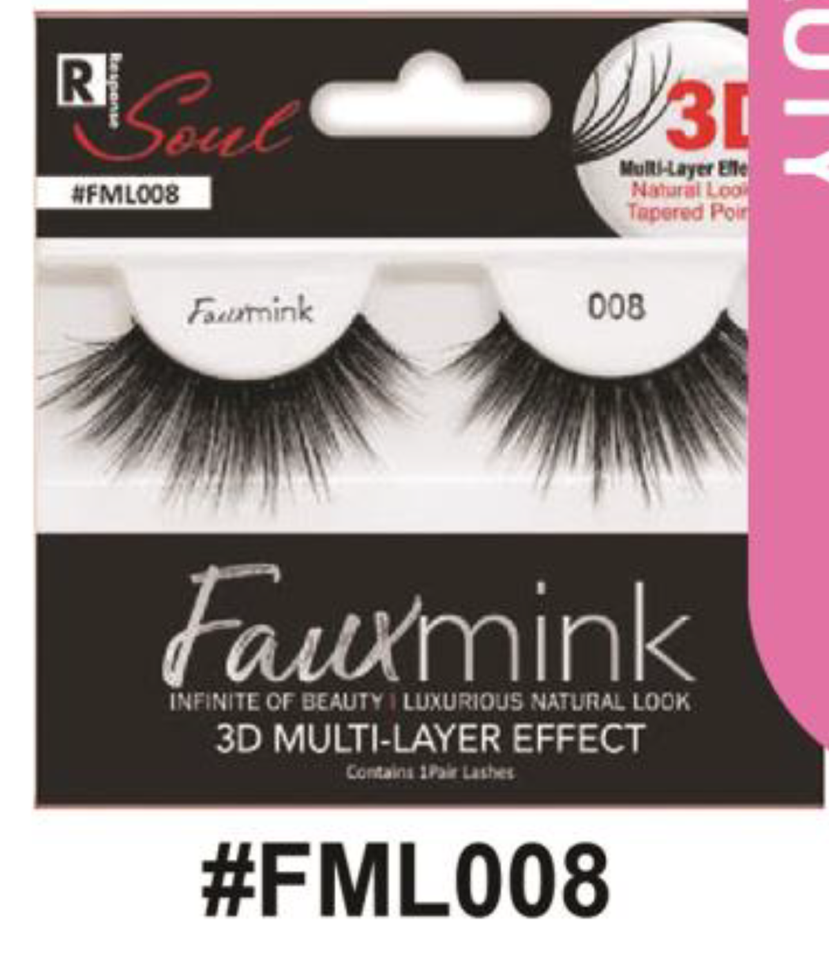 R Soul Faux Mink Lashes - #FML008, Luxurious 3D Multi-Layer Effect