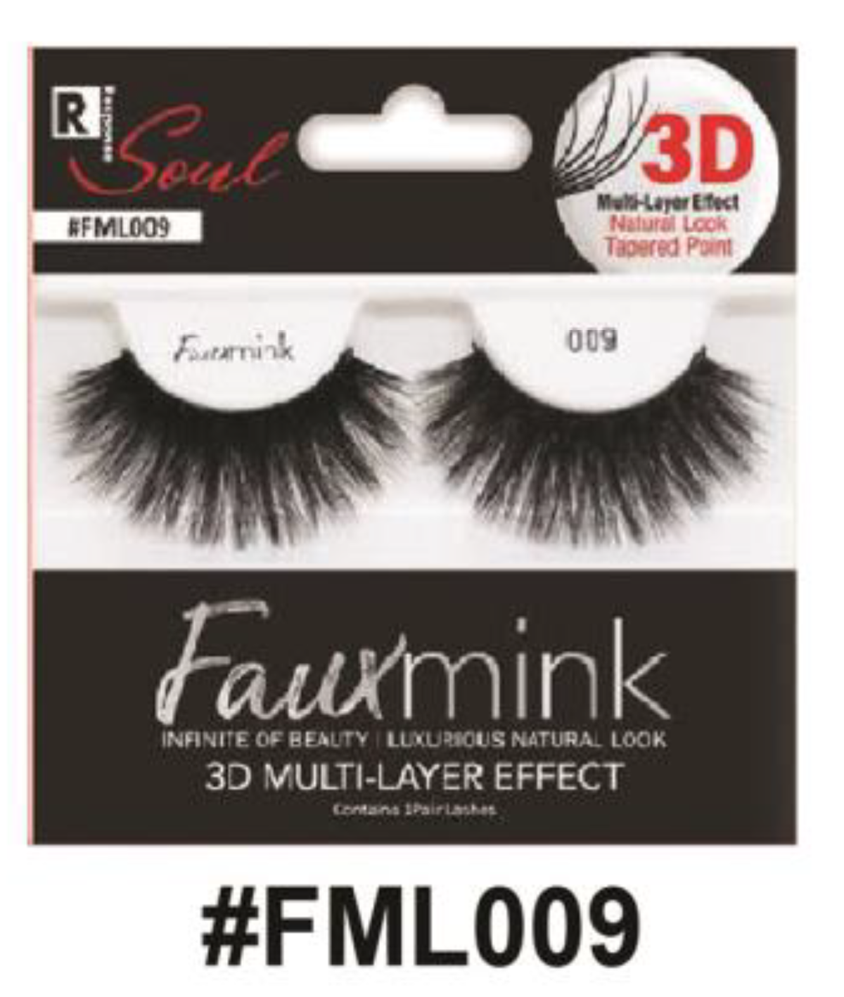 R Soul Faux Mink Lashes - #FML009, Luxurious 3D Multi-Layer Effect