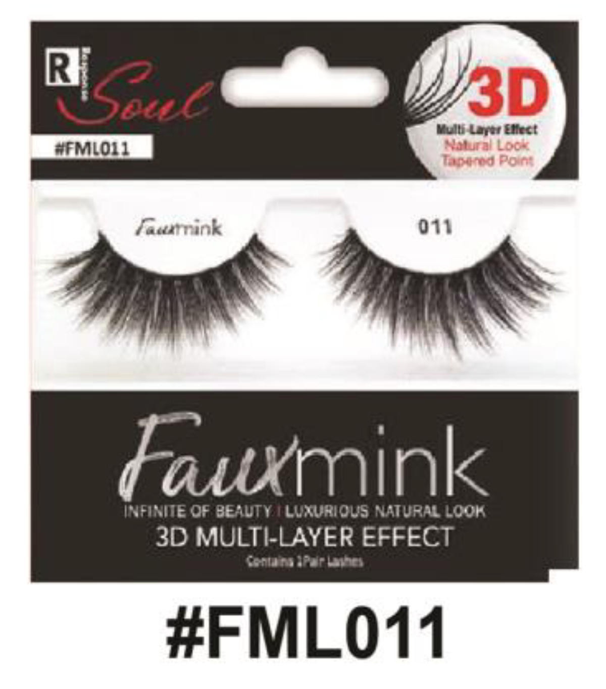 R Soul Faux Mink Lashes - #FML011, Luxurious 3D Multi-Layer Effect