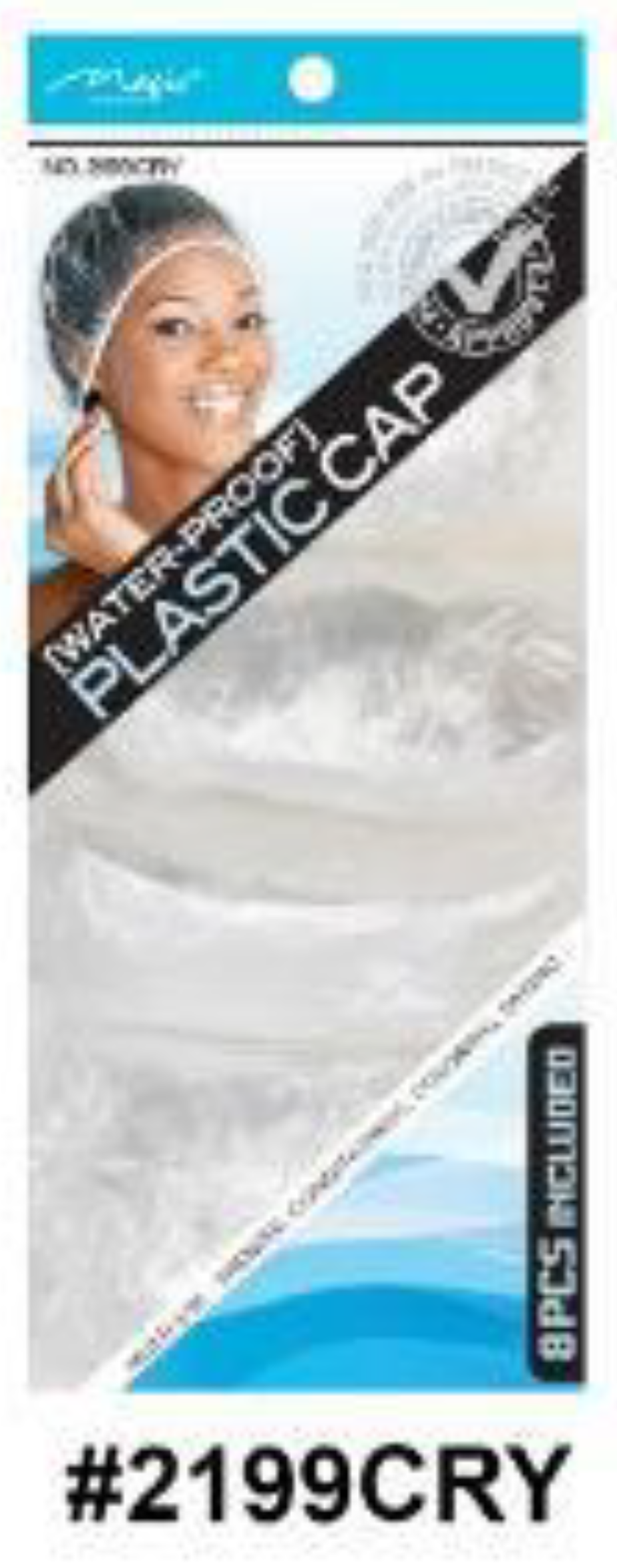 "Regular Clear Waterproof Plastic Cap - 8pc Set."