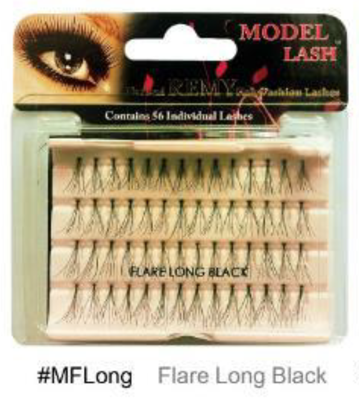 "Remy Model Lash - Flare Long Black Individual Lashes (#MFLong) - Customizable and Lightweight Design."