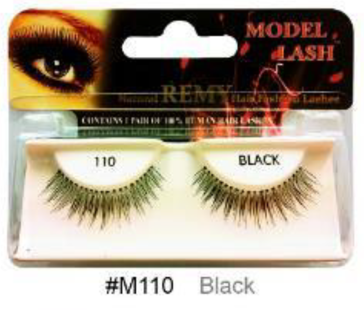 "Remy Model Lash - Natural False Lashes #M110 (Black) - Lightweight and Reusable for a Natural Look."