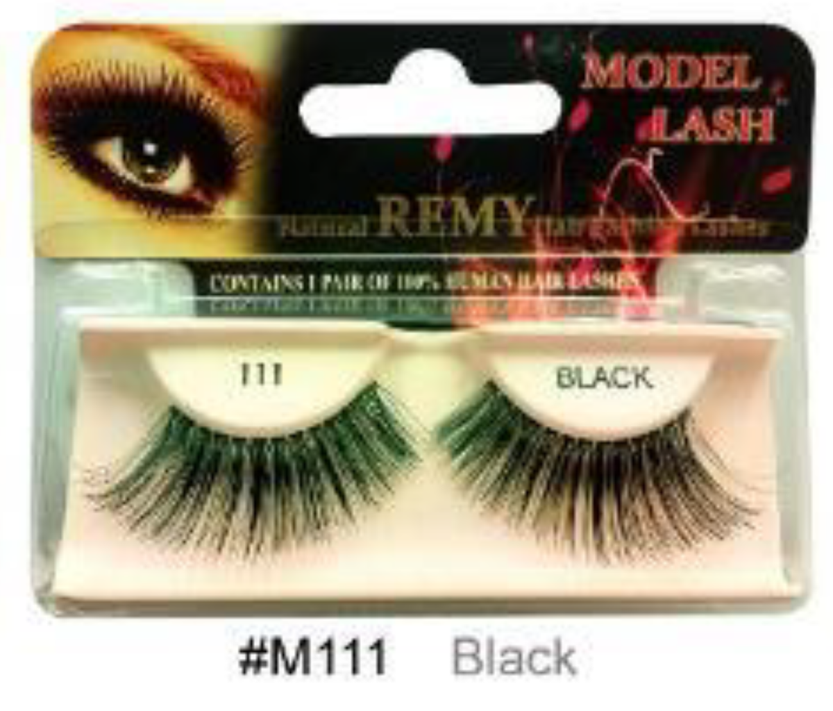 "Remy Model Lash - Natural False Lashes #M111 (Black) - Lightweight and Natural Look."