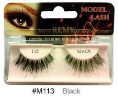 "Remy Model Lash - Natural False Lashes #M113 (Black) - Lightweight and Elegant Look."