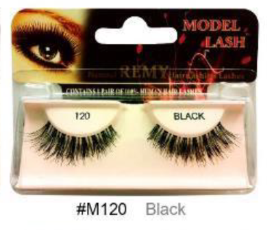 "Remy Model Lash - Natural False Lashes #M120 (Black) - Voluminous and Bold Look."

