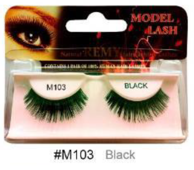 "Remy Natural False Lashes Model Lash M103 Black (#M103) - Bold and Voluminous Look."