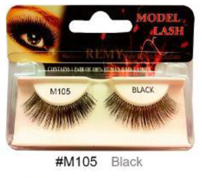 "Remy Natural False Lashes Model Lash M105 Black (#M105) - Soft and Natural Finish."