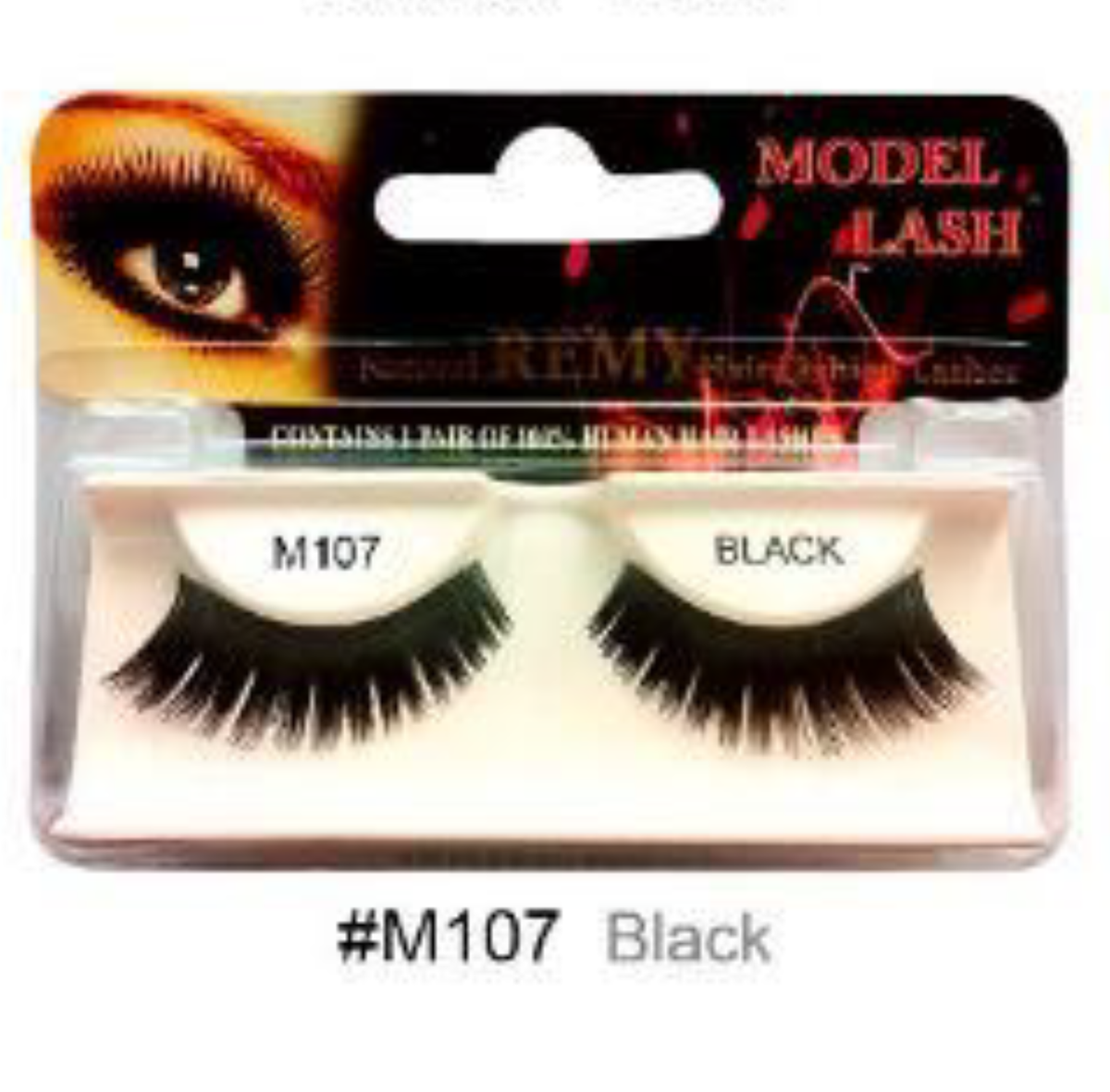 "Remy Natural False Lashes Model Lash M107 Black (#M107) - Bold and Dramatic Look."