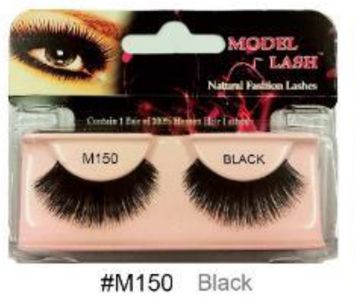 "Remy Natural Fashion False Lashes Model Lash M150 Black (#M150) - Bold and Dramatic Look."