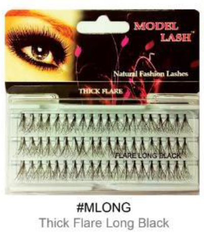 "Remy Natural Fashion False Lashes Thick Flare Long Black (#MLONG) - Voluminous and Lengthened Look."