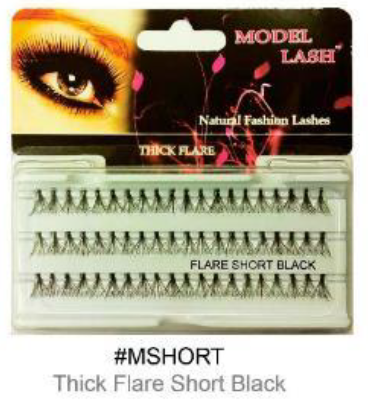 "Remy Natural Fashion False Lashes Thick Flare Short Black (#MSHORT) - Natural and Refined Look."