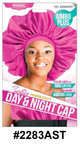 Satin Day & Night Cap - Jumbo Plus - Black & Pink - #2283BLA & #2283AST